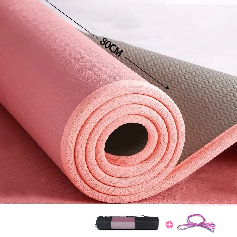 10 мм Многофункциональный нескользящий коврик для йоги TPE фитнес-спортивный