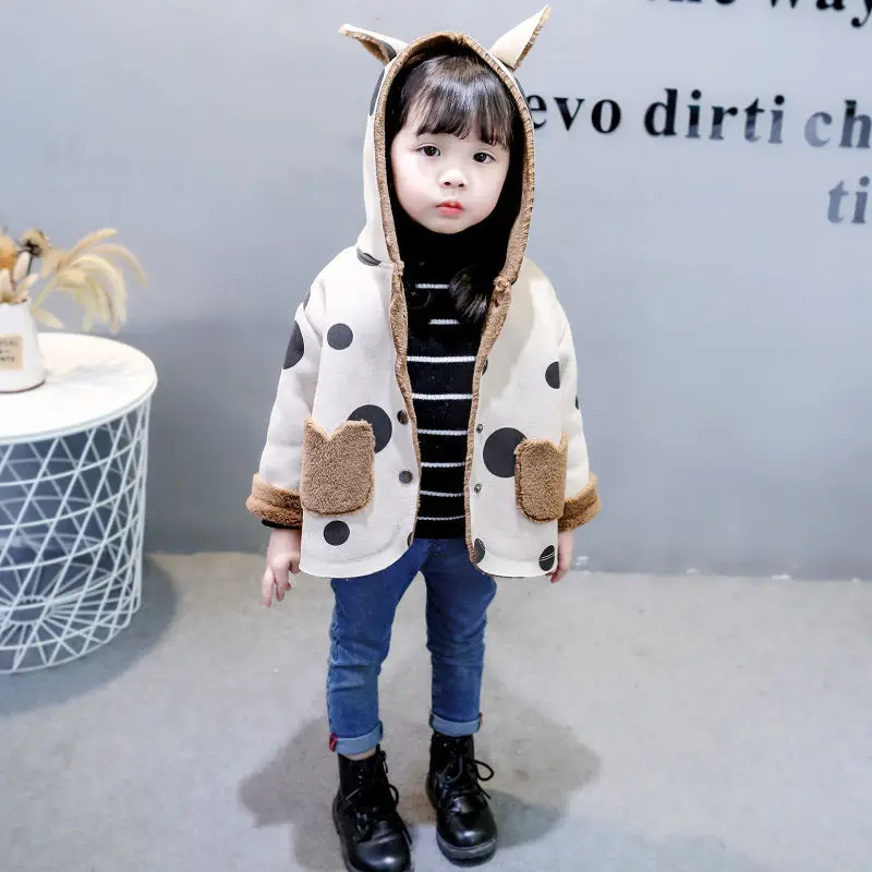 Детские осенне зимние толстовки для девочек модная Вельветовая стеганая куртка