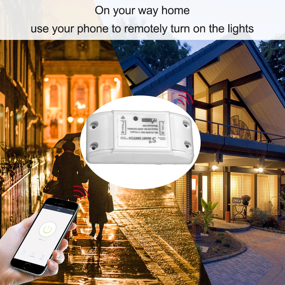 Умный переключатель Wi-Fi реле Tuya Smart Life приложение работает с Google Home Mini Alexa IFTTT умный
