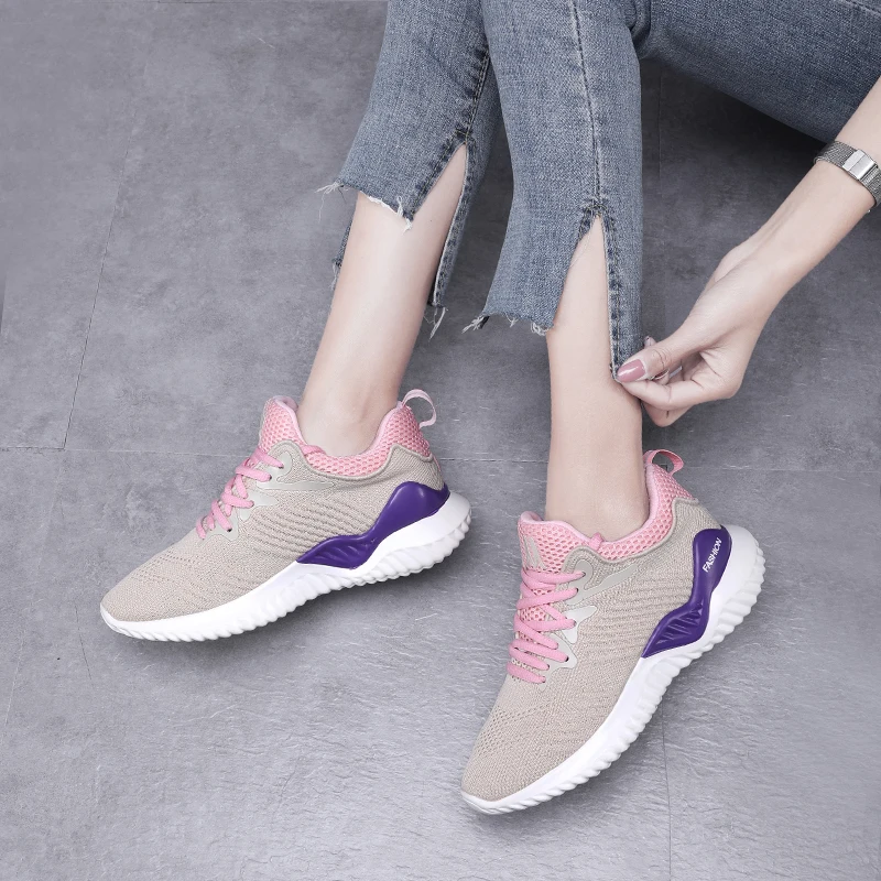 2019 кроссовки женская повседневная обувь дышащая сетчатая Обувь На Шнуровке на