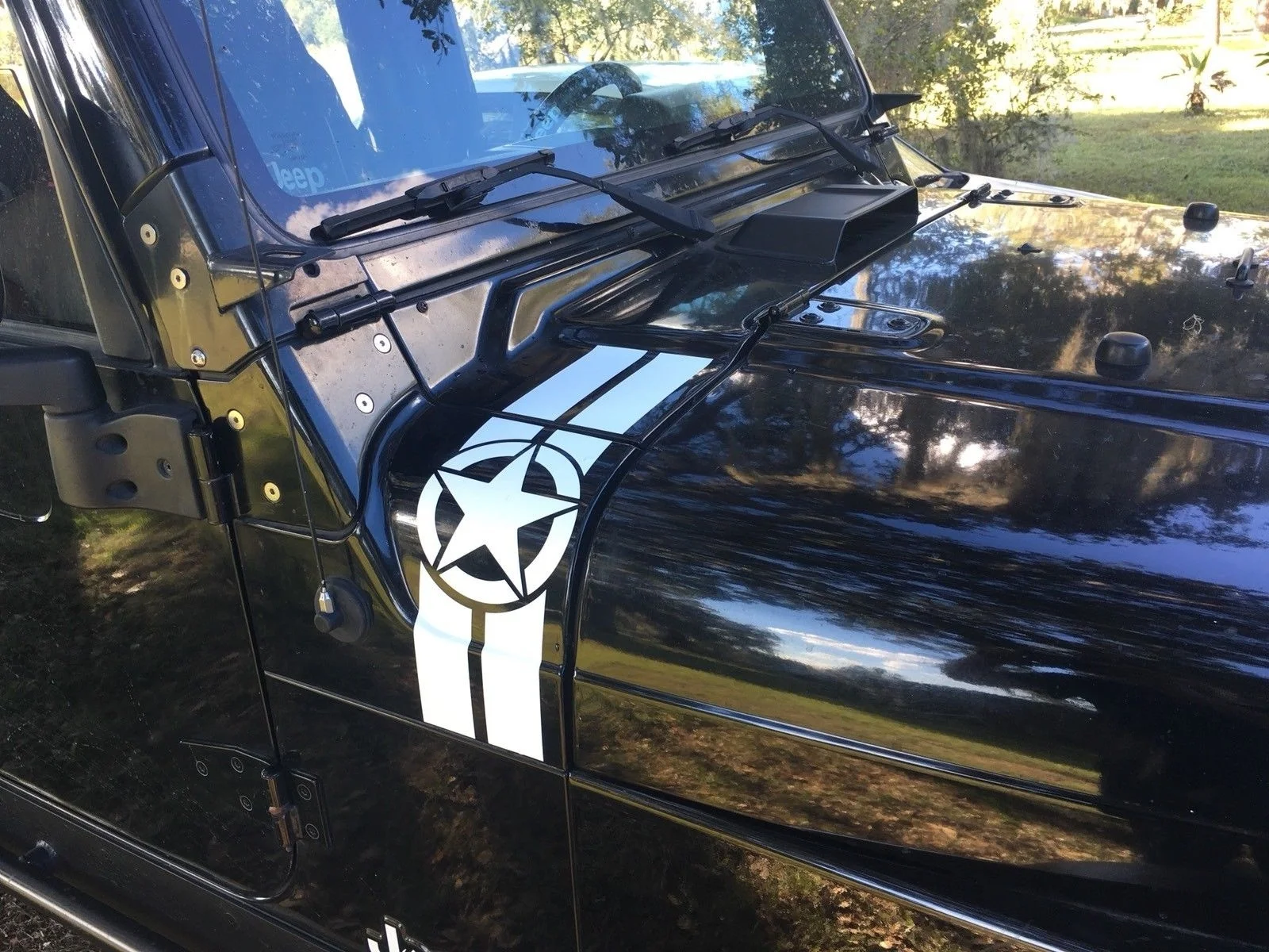 

For 1Pair/2Pcs Jeep Star Wrangler Unlimited TJ 97-06 Vinyl Hood Cowl Decal Set