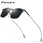 FONEX Мужские солнцезащитные очки из чистого титана, винтажные квадратные поляризованные солнцезащитные очки для женщин и мужчин 2020, новинка, ретро зеркальные UV400 оттенки 8523