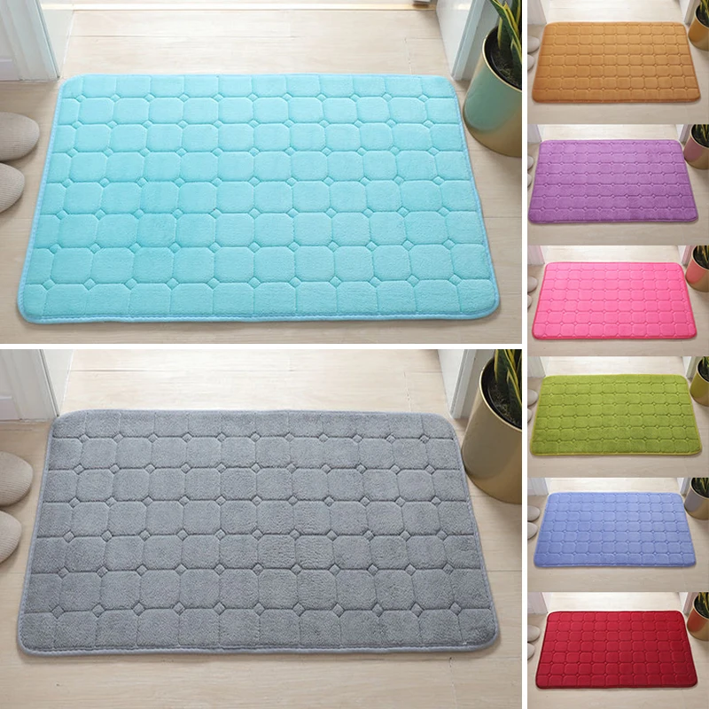 

Simplicity Solid Color Door Mat Practical Popular Water Absorption Coral Fleece Carpet Durable Soft Home Textiles Products