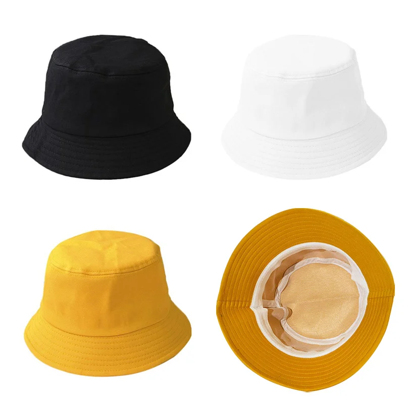 

2020 Solid Bucket Hat Women/men Panama Hat for Child Cotton Casual Fisherman's Hats Outdoor Sunscreen Fishing Hip Hop Sun Caps