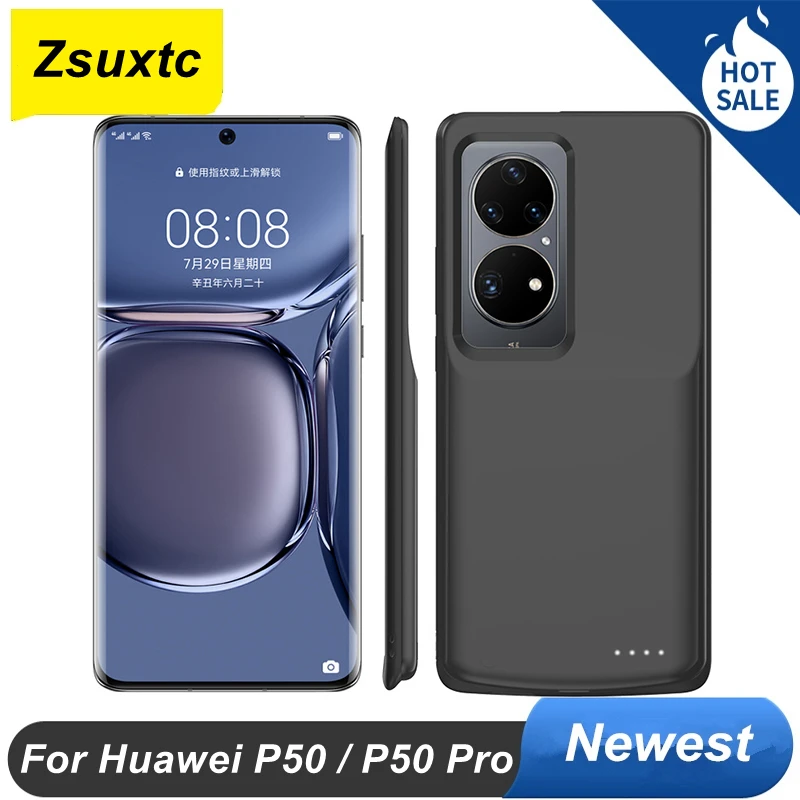 

6800Mah Fashion Smart Battery Charger Case For Huawei P50 P50 Pro Battery Case Cover For Huawei P50 Pro Power Bank Phone Case