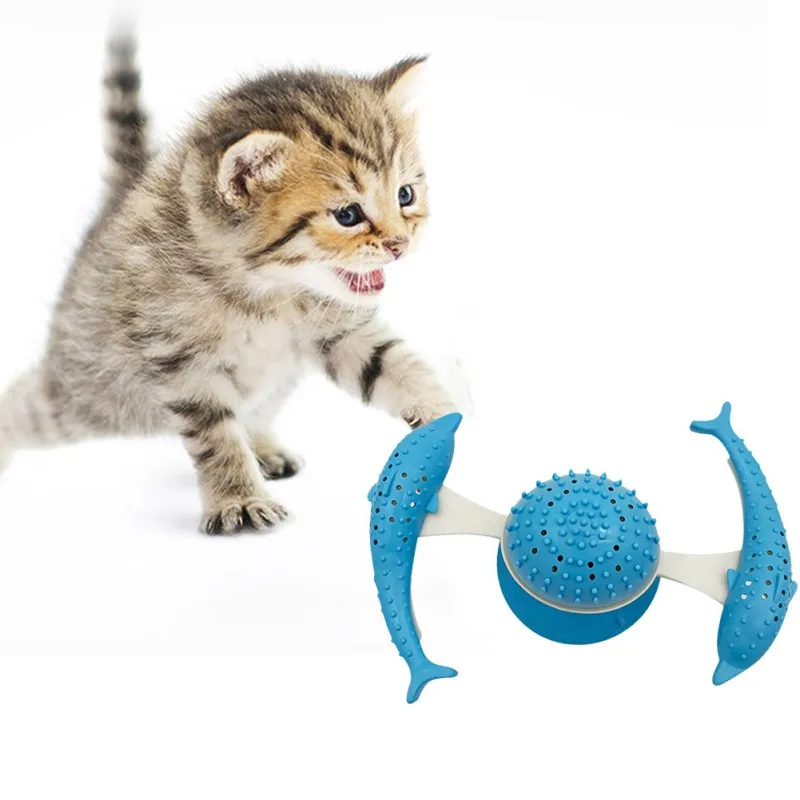 

Toys For Cat Turntable Pet Cat Toys Rotating Windmill Tease Cat Toy Scratching Rubbing Hair Cat Teeth Brush Play Fun With Cat