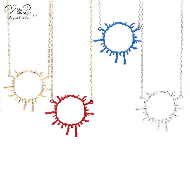 Ожерелье с подвеской из жидкого плавистого металла для женщин ожерелье