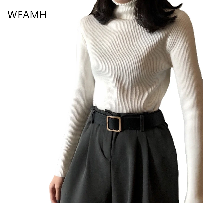 Enlarge 2023Spring And Autumn New Korean Style Slim High-neck Long-sleeved Solid Color Bottoming Shirt Thin Women's Inner Sweater