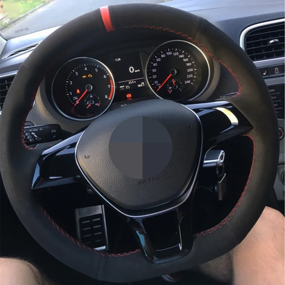 Сделай Сам черная замшевая искусственная кожа для Volkswagen VW Golf 7 Mk7 новинка Polo Jetta
