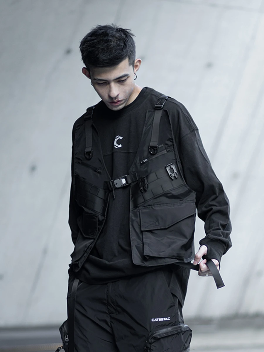 Тактический жилет catsstac с передними карманами molly уличная одежда теквир techwear ninjawear