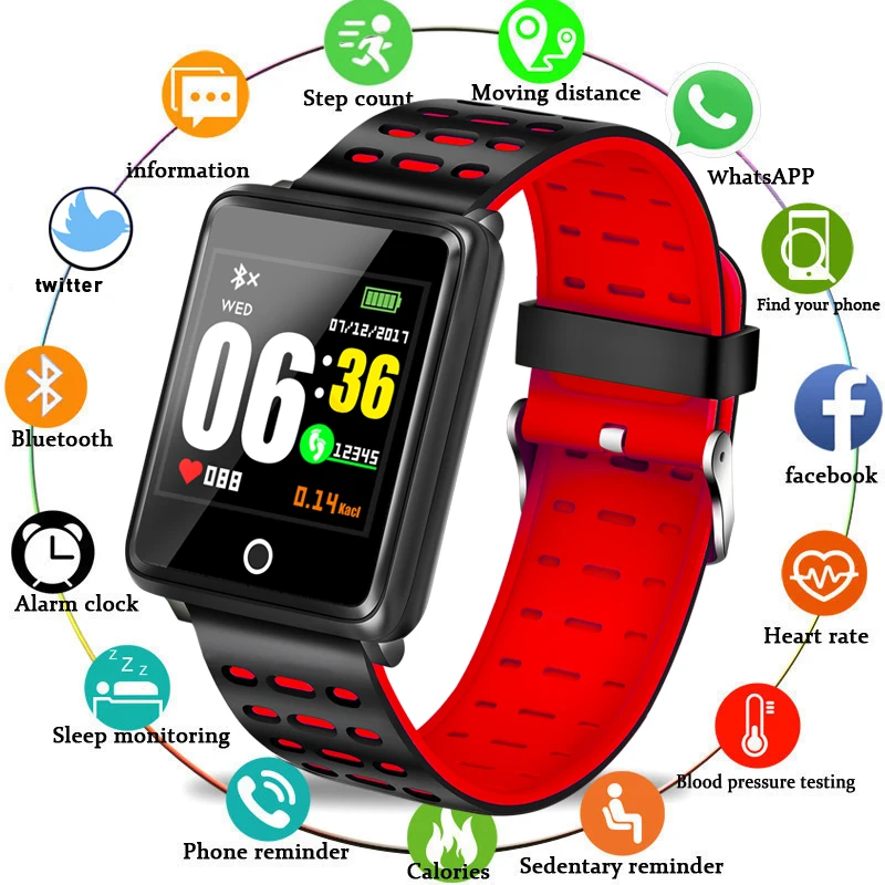 New 2019 Men Women Smart Sport Watch Fitness Tracker Pedometer Blood Pressure Heart Rate oxy Monitor Band+Box | Наручные часы