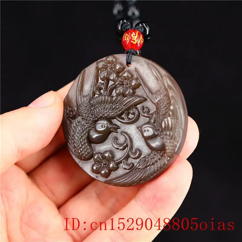 Коричневый нефрита птица подвеска амулет ювелирные изделия резной китайский