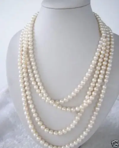 

Ожерелье жемчужное длинное белое с пресноводным культивированным жемчугом 7-8 мм, 100 дюйма