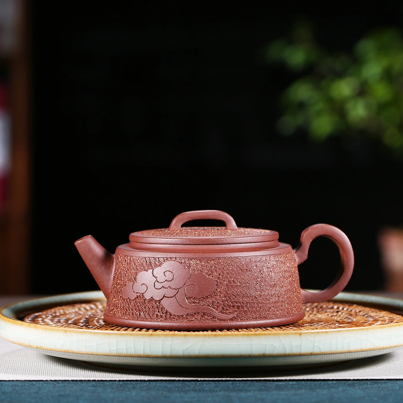 

Yixing Dingshu чайник из сырой руды и пурпурного песка, имитация железа, пурпурная грязь Xiangyun, чайник ручной работы, фиолетовый песок, чайный набор