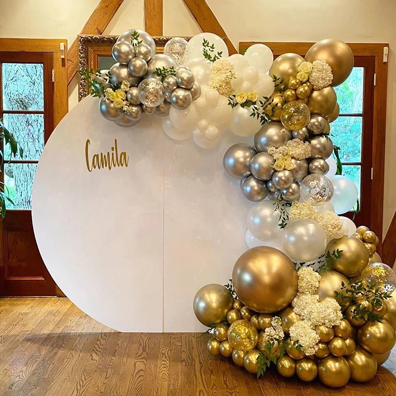 

112pcs Balloons Garland Arch Kit Chrome Silver Gold Confetti Ballon Wedding Birthday Party Decor Kids Baby Shower Globos
