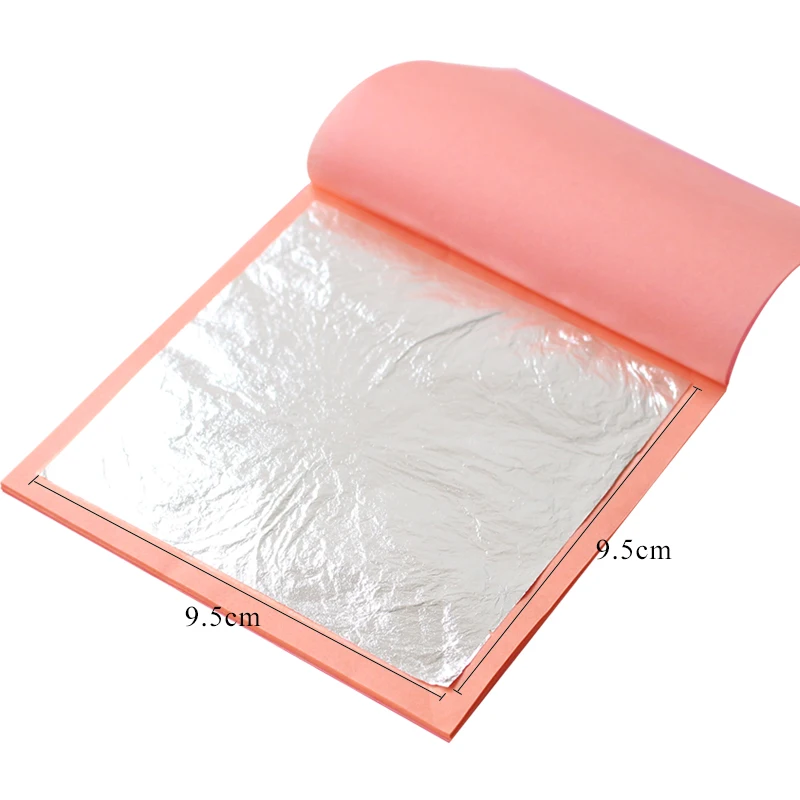 100 шт. 9 5 см пищевого цвета подлинного серебра с Фольга лист листы Еда Цвета к