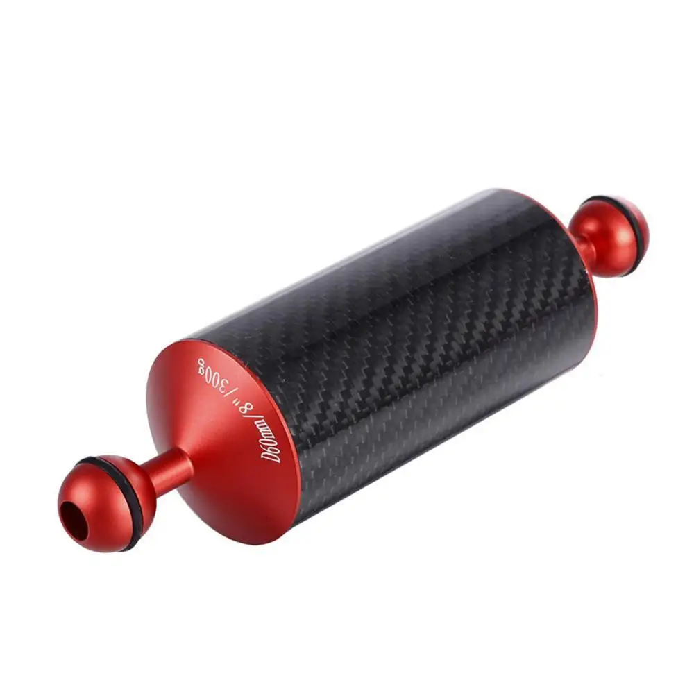 8/10 inch Carbon Fiber Float Buoyancy Aquatic Arm Double Ball Floating Mount for Diving Camera Underwater Tray