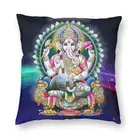 Квадратная наволочка из Индии, Бог, лорд Ганеша, домашний декор, наволочка для подушки в виде индуийской богини, слона, декоративная подушка для дивана, двусторонняя