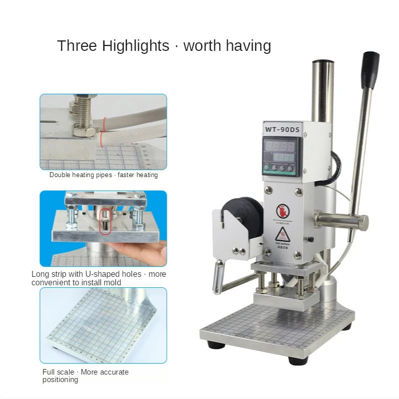 

Hot Stamping Machine Bronzing Machine 300W Manual Embossing Machine with Positioning Slider for PVC Leather