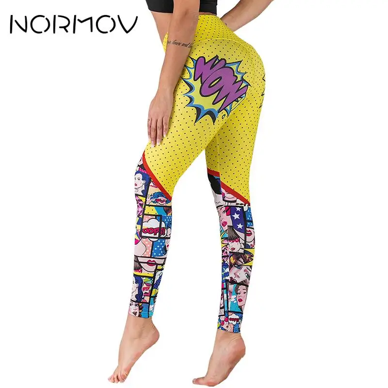 NORMOV новинка женские леггинсы с 3D принтом в горошек сексуальные для тренировок