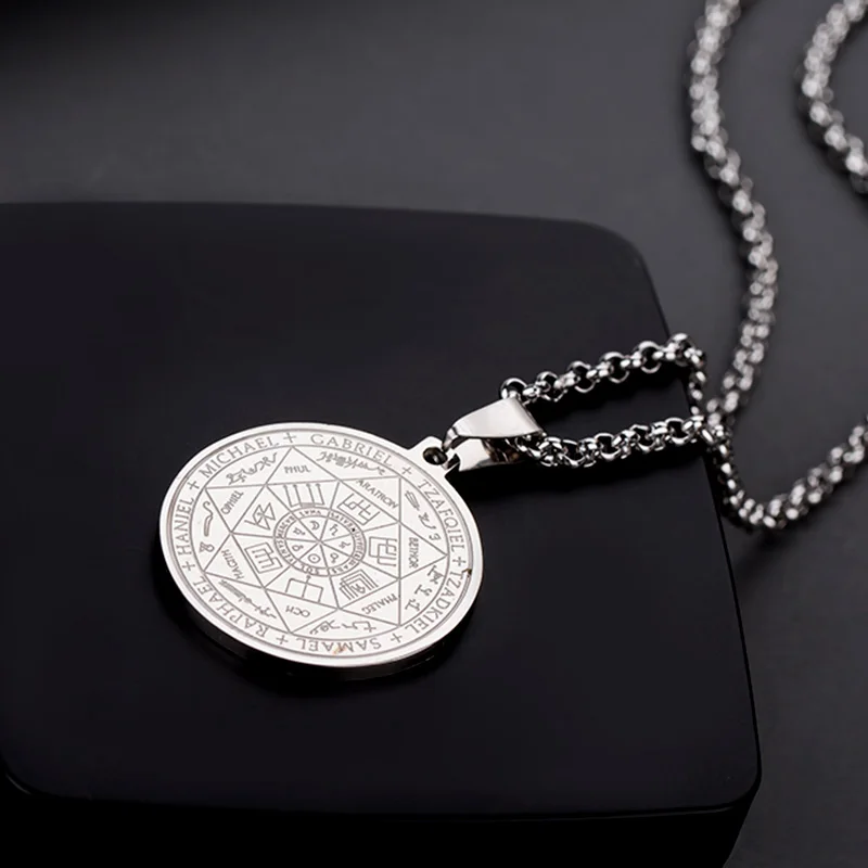 Колье Abaicer с подвеской Семь арчанелей массивное ожерелье из нержавеющей стали