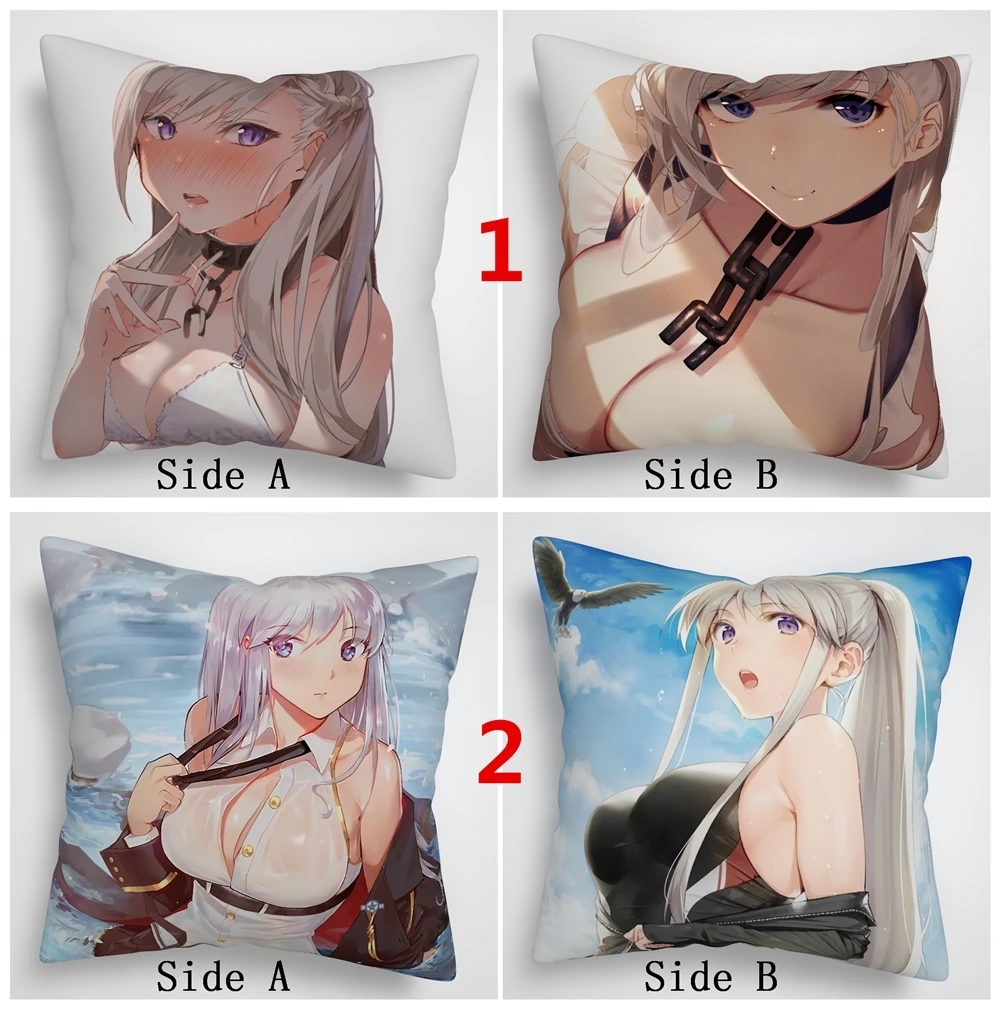 Suef Аниме Манга Азур Лейн предприятие капот Белфаст аниме Двусторонняя Подушка