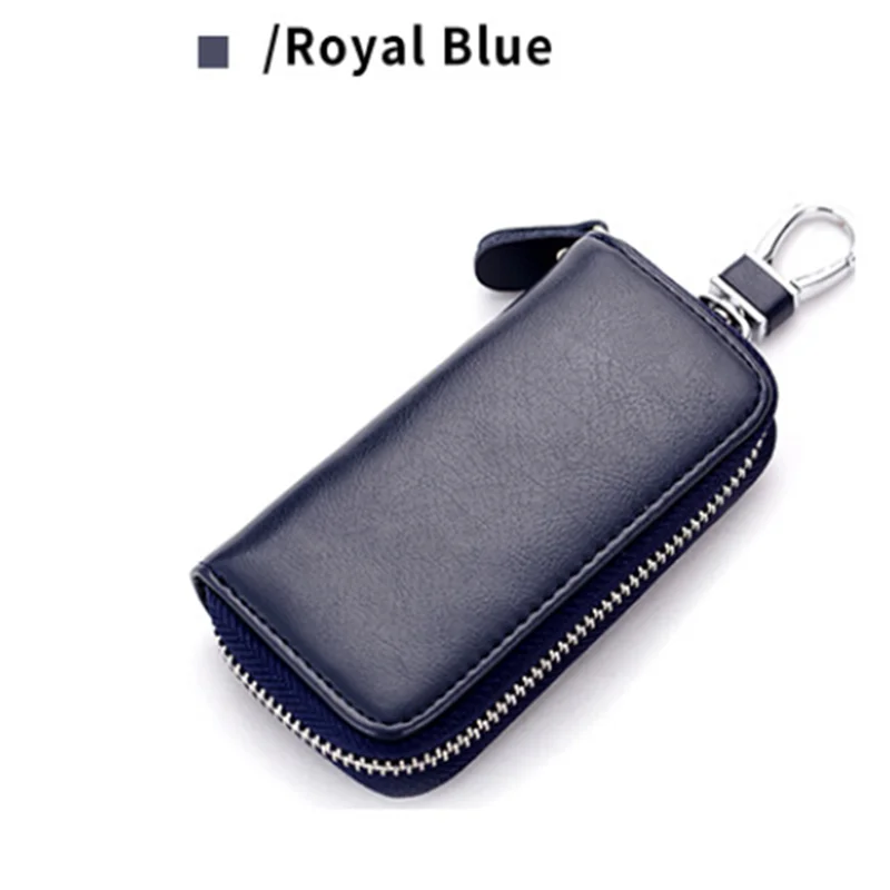 

Car Key Holder Wallets PU Leather Keychain Covers Zipper Key Case Keys Housekeeper Organizer Genuine Leather Car accessories