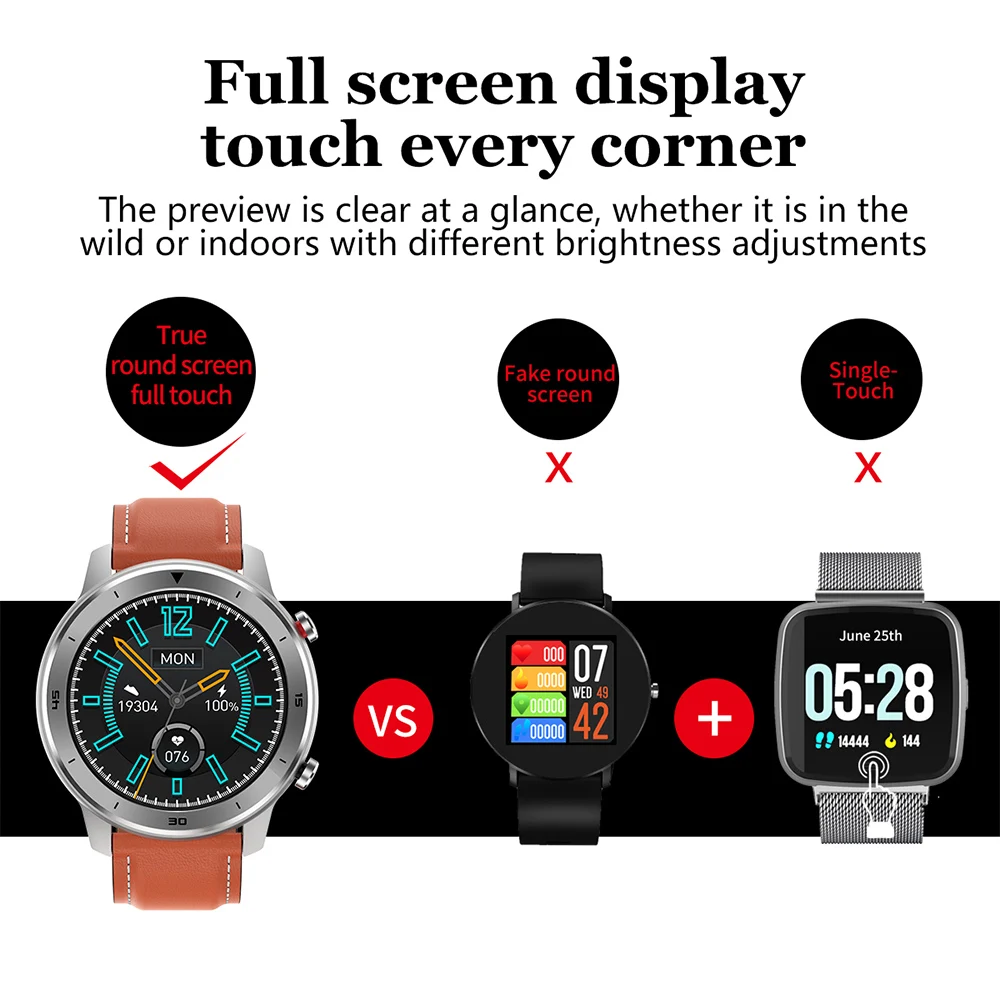 

DT78 Smart Watch 1.3-inch Color Display Men's Fitness Heart Rate Monitoring Music Waterproof Smartwatch Bracelet