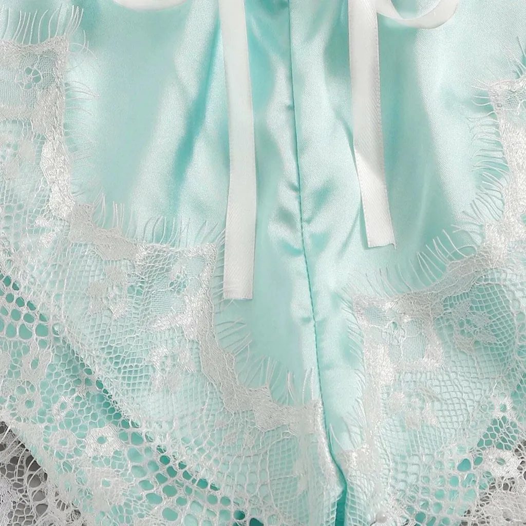 

New Sexy Lingerie Erotic Silk Lace Women Underwear Sleepwear Nightwear Set Pajamas