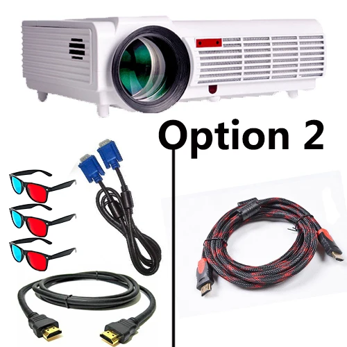 Option 2 Poner Saund светодиодный 96 светодиодный проектор 5500 люмен Full HD проектор 1080P с 10 м HDMI штативом USB VGA AV 3D Proyector lcd Vs bt96 m5 - Цвет: Option 2