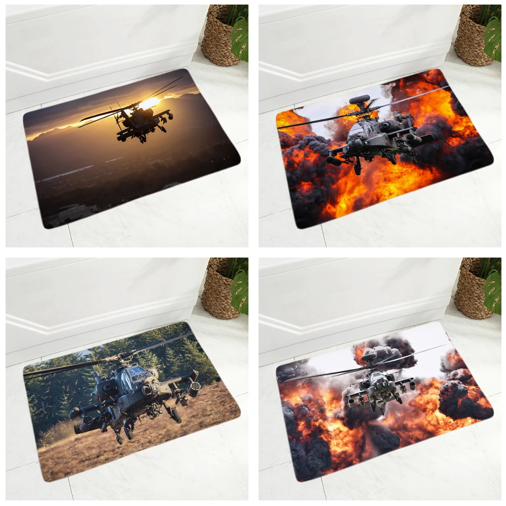 

Helicopter Gunships Doormat Kitchen Carpet Non-Slip Decor Military Aircraft Floor Mat for Children Room Bedroom 40x60cm