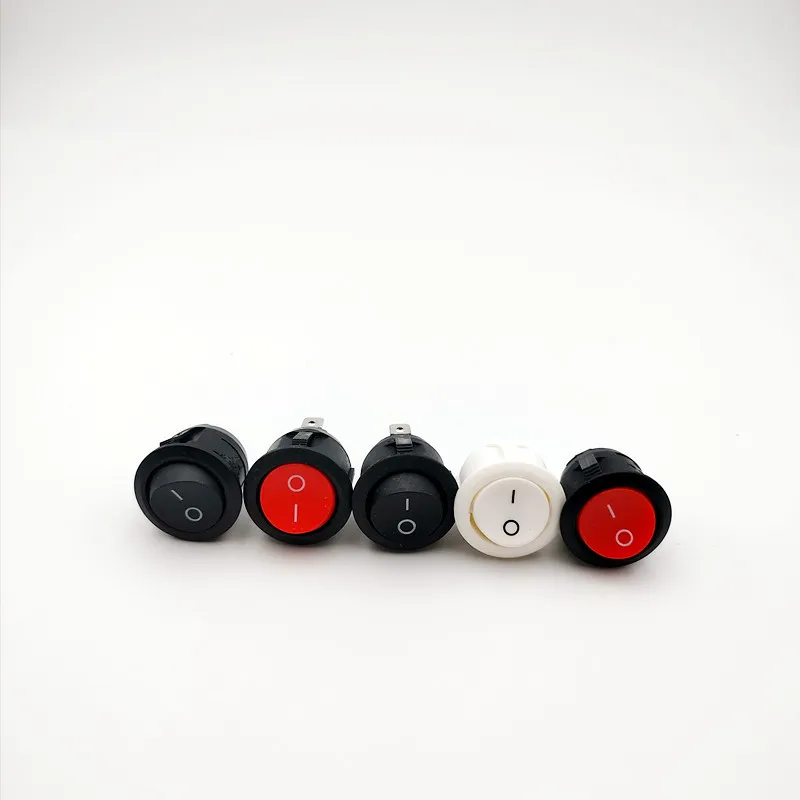 

5pcs /16mm diameter small round rocker switch mini round black white red 2-pin ON-OFF rocker switch