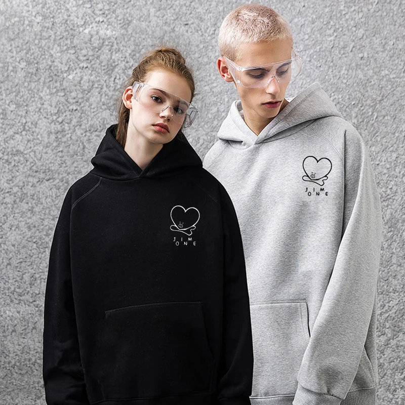 

Kpop Hoodie Harajuku Fashion Hoodie Men's And Women's Warmth And Fleece Hoodie Couple Style Autumn And Winter Streetwear