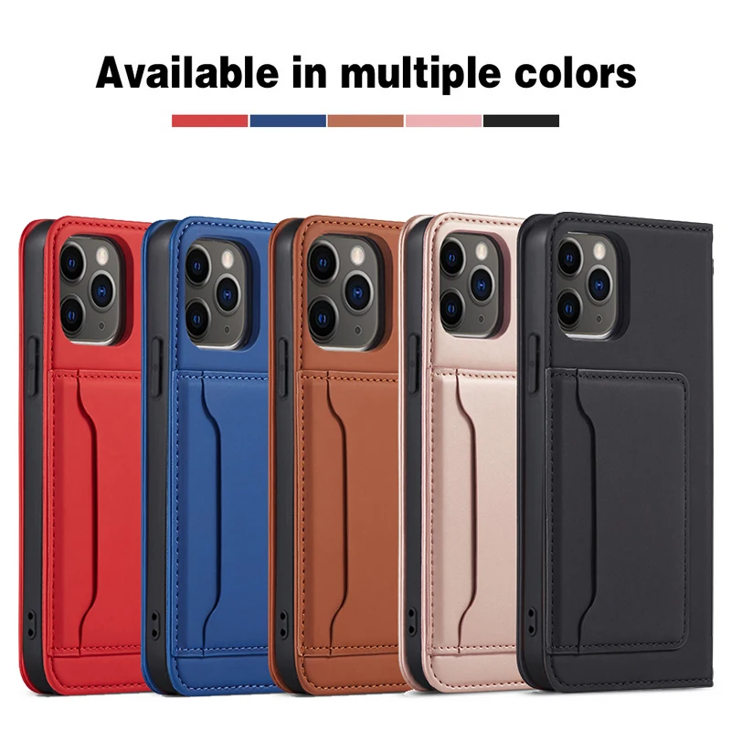 

Leather Flip Phone Case for iPhone 12 Mini 11 Pro Max SE 2020 6 7 8 Plus X XS XR Capa Card Slot Shockproof Full Protection Cover