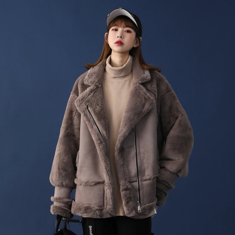 Новинка 2022 Женское зимнее пальто из искусственного меха ягненка женское