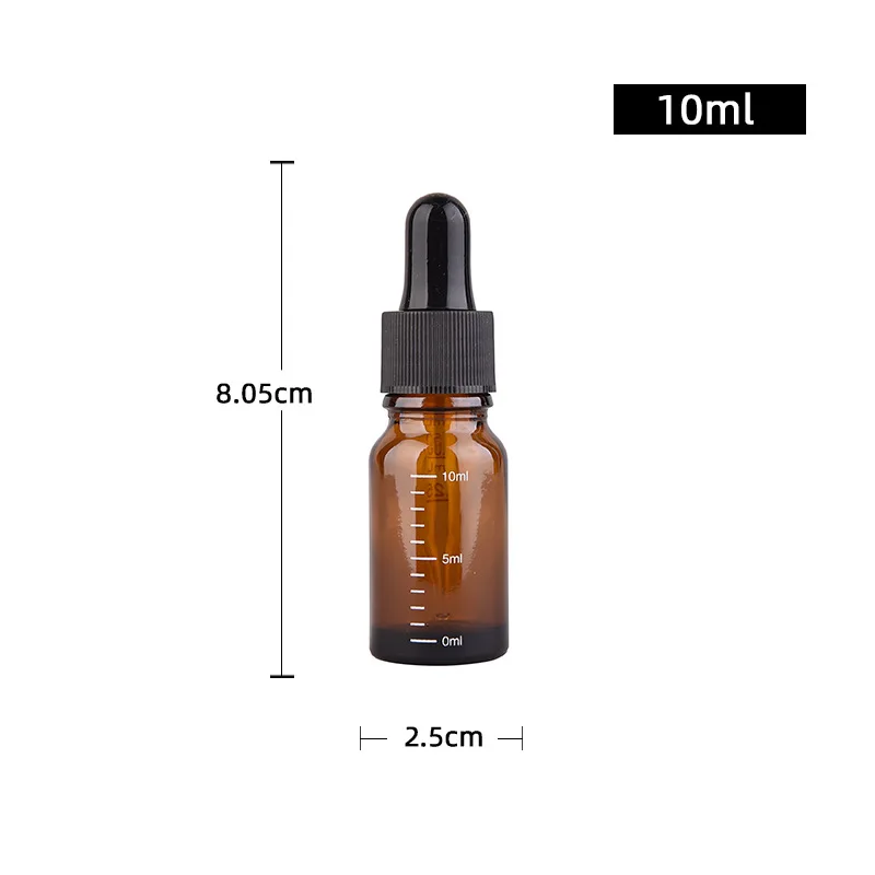 

200pcs 10ml Empty Glass Essential Oils Dropper Bottles In Refillable Mini Amber Container Liquid Pipette Bottle W0297
