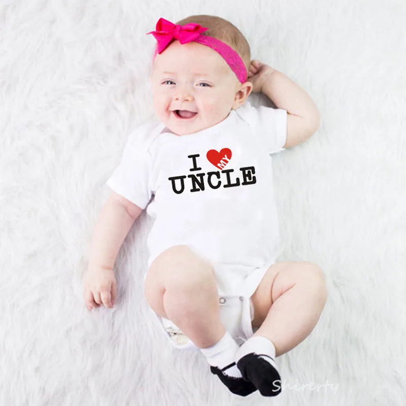 Cute Funny I Love My Uncle Baby One Piece Child Fun Present Infant Romper Christmas Family Toddler Jumpsuit Clothes |