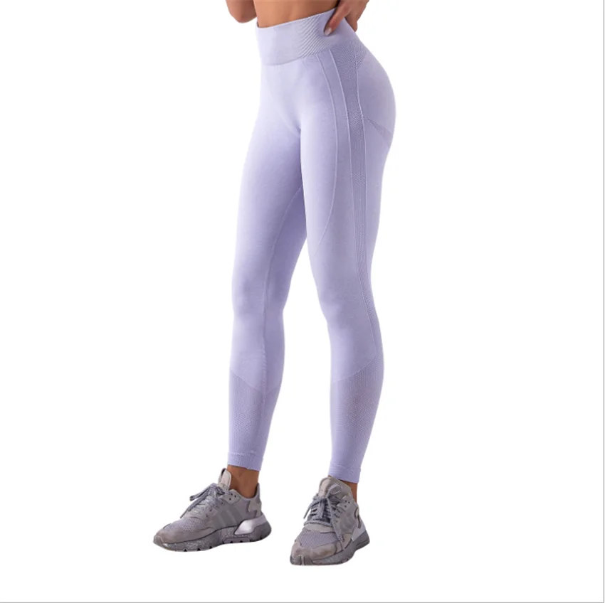 

2020 Knitted Hot Style Seamless Yoga Wear Ladies Vital Outdoor Sportswear Hollow Fitness High Waist Trousers DS98