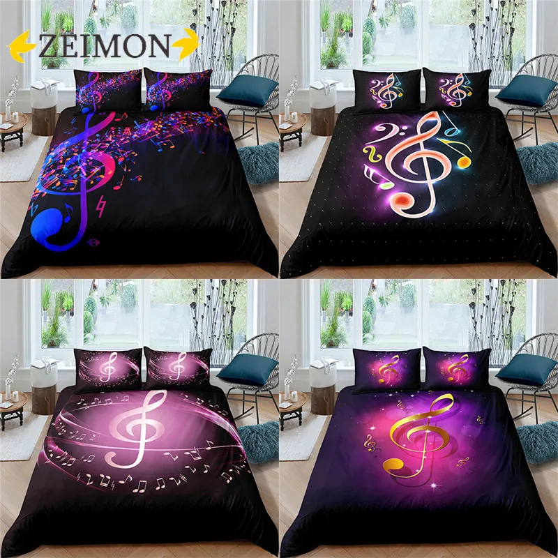 Комплект постельного белья ZEIMON с музыкальными нотами креативный домашний декор
