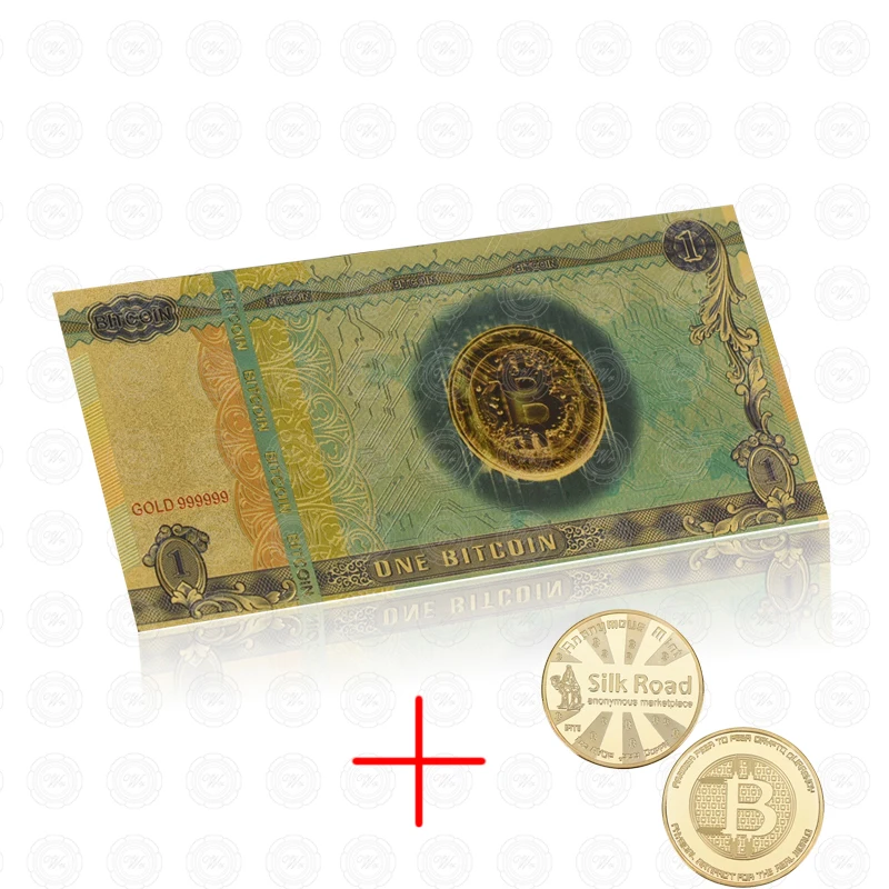 with bit coin4 Один Биткоин золотые банкноты с битной монетой поддельные бумажные деньги BTC Подарочный товар для коллекционера банкнот дропшиппинг - Цвет: with bit coin4