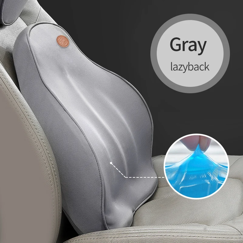 Gray Подушки для автомобилей, подушка для спины, подушка для автомобильного сиденья, поясничная поддержка для офисного стула, подушка для автомобиля, универсальная 3D пена с эффектом памяти - Название цвета: Gray