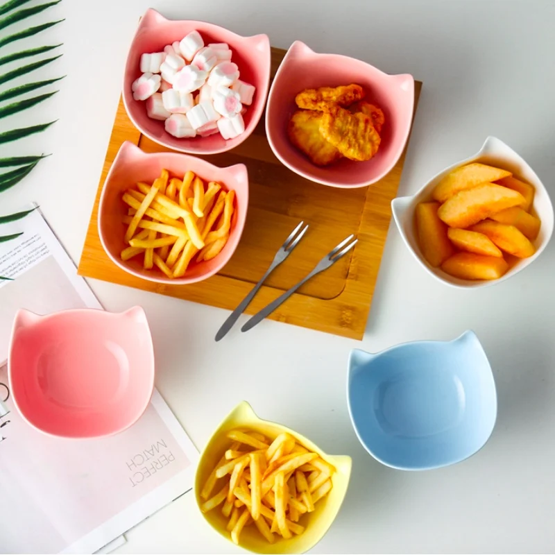 Nordic Ceramic Salad Bowl Candy Color Breakfast Cereal Fruit Dessert Soup Noodles Rice Small Microwave Oven Tableware | Дом и сад