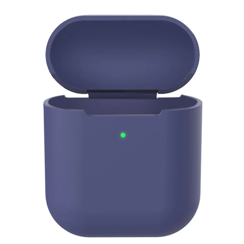 Чехол для наушников для Apple Airpods 2 из мягкого силикона и ТПУ, беспроводной Чехол для наушников с Bluetooth, ультратонкий противоударный защитный чехол для наушников - Цвет: Dark Blue