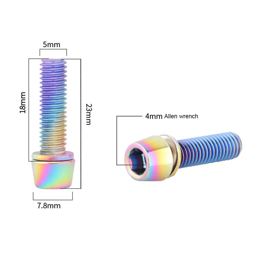 6pcs/set MTB Stem Bicycle Handlebar Titanium Bike Screws Colorful Stainless Steel Bike Screws M5*18MM Stem Riser Screw In Bolts