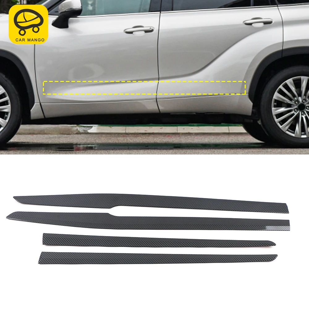 

CarMango для Toyota Highlander XU70 2020-2022, автомобильные аксессуары, дверь, боковая фреза, Обложка, наклейка, рамка, хромированная внешняя