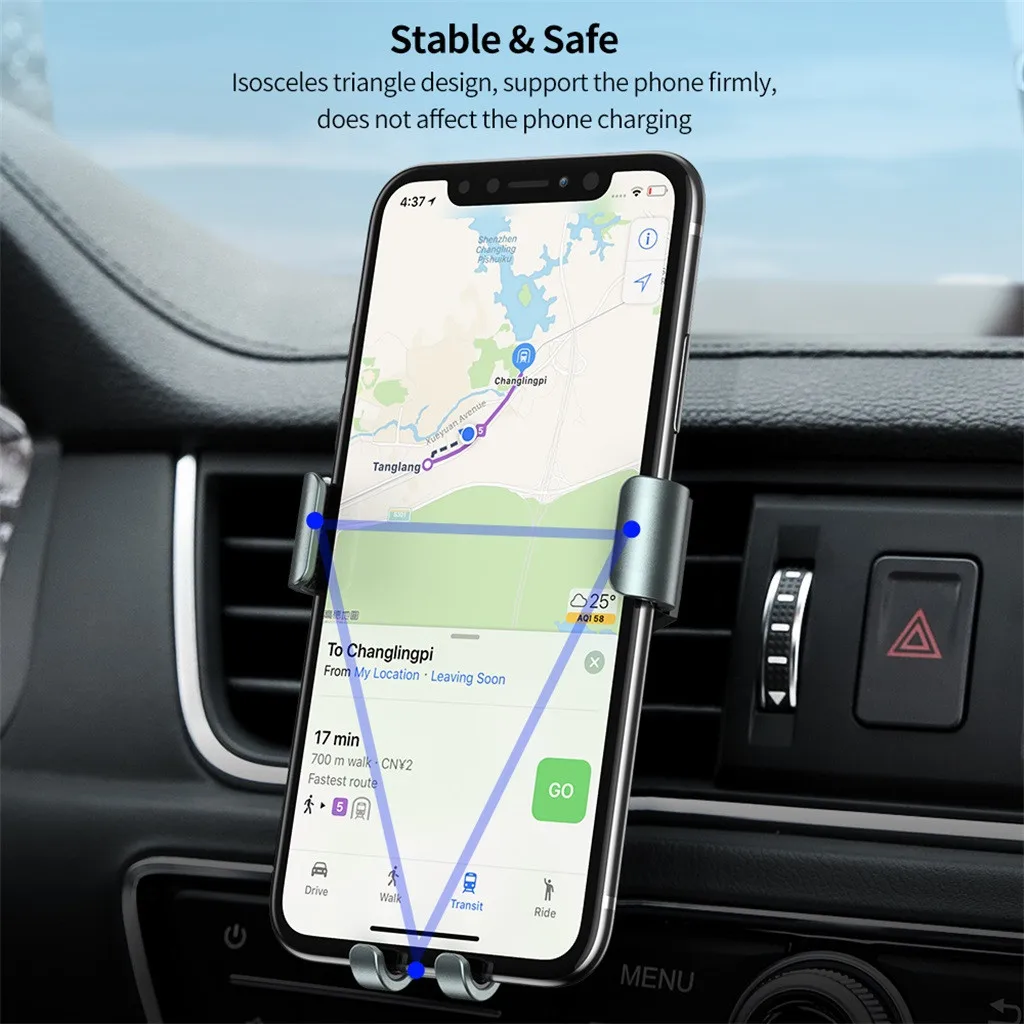Car Phone Holder In Air Vent Mount Stand For iphone Xs/Max for Samsung S10 Universal Gravity Smartphone Cell Support z0726 | Мобильные