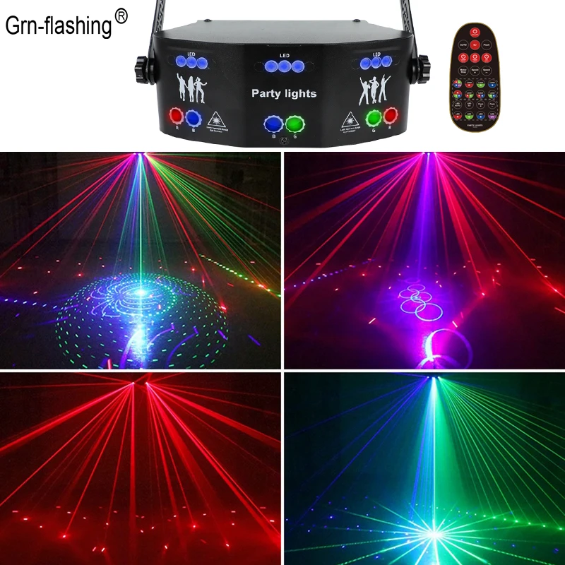 2023 New 15 Eyes Professional Stage Laser Light DJ Disco DMX Voice Control Strobe Effect Light Decor Christmas Holiday Party Bar