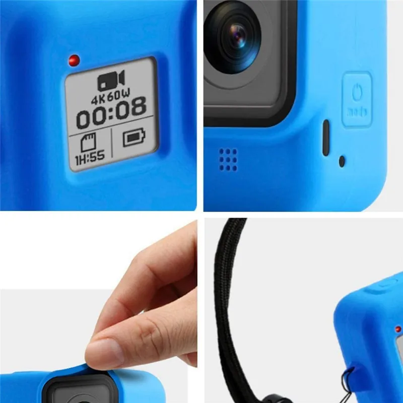 Silicon Protective Cover for GoPro Hero 9 8 Black Sleeve Housing Case Frame with Lanyard Accessory For Go pro 9 8 Case
