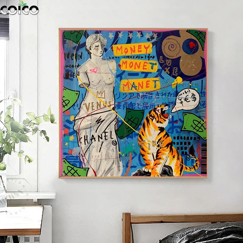 

Плакат со звездами из фильма певицы, граффити, скульптура Венеры, статуя, Картина на холсте, домашний декор, Настенная картина для гостиной