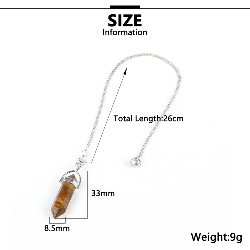 Натуральный камень шестигранная пуля подвеска маятник тигровый глаз